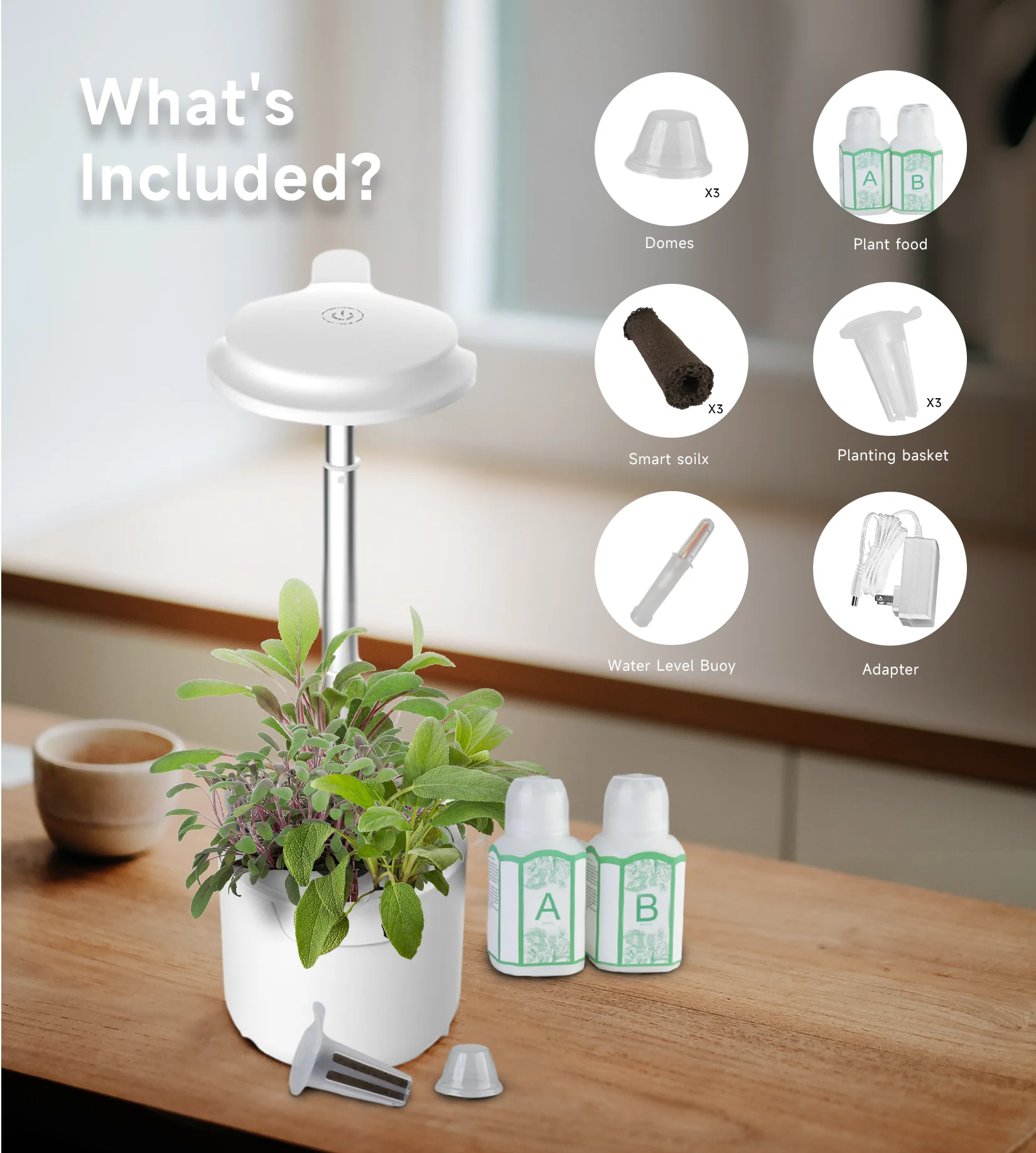 Indoor Herb Garden Growing Kit Hydroponic Small Hydroponic Herb Garden Home Garden Grow Kit Indoor Grow System with LED