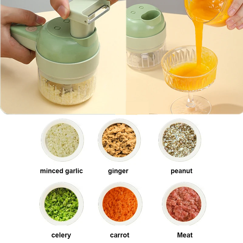 Multifunctional Electric Vegetable Cutter Slicer Garlic Mud Masher Garlic Chopper Cutting Pressing Mixer Food Slicer Kitchen