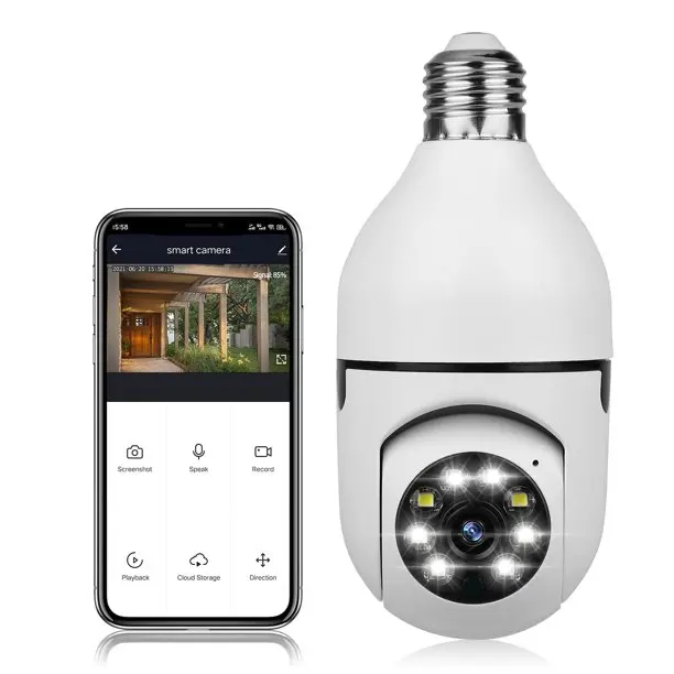 V380 3MP E27 Bulb Surveillance Camera LED Light Bulb Wireless Camera Wifi Security E27 Bulb Camera
