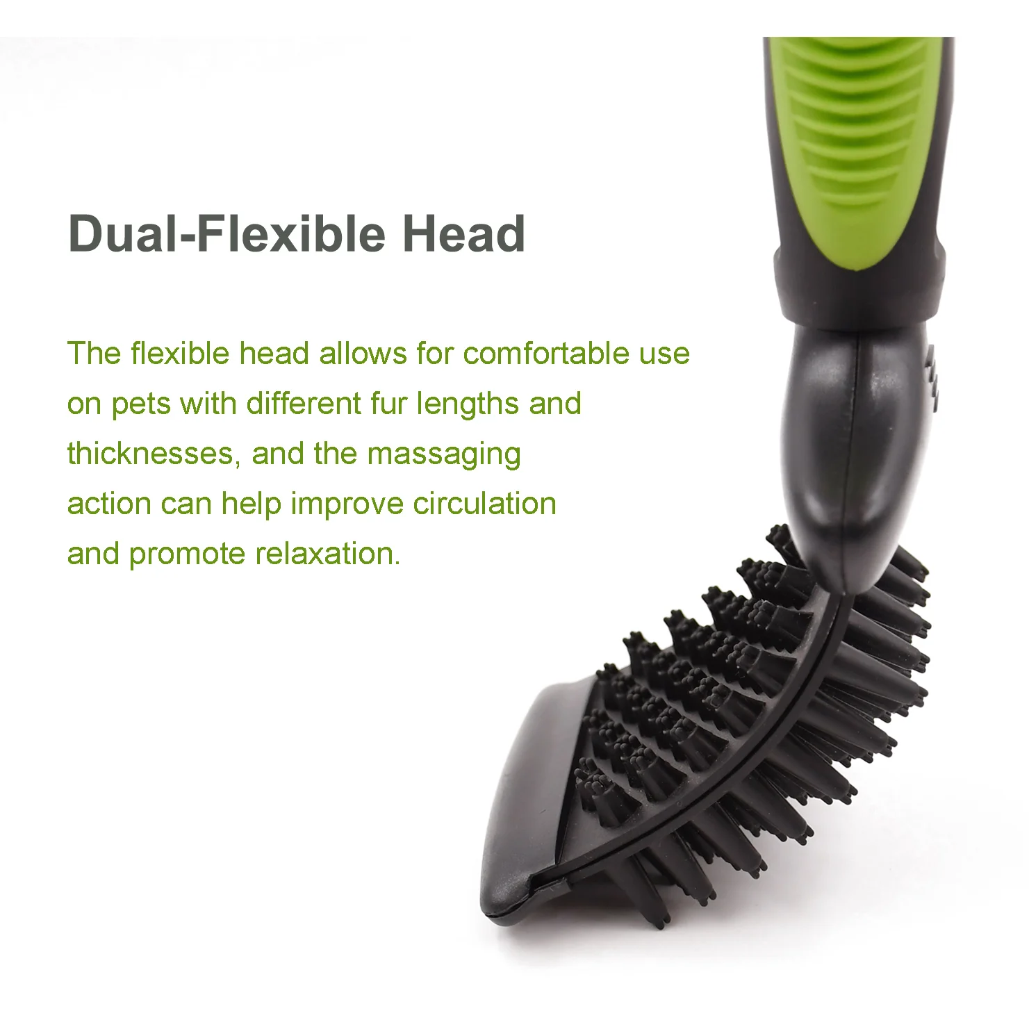 Dual Flexible Head Rubber Pet Hair Grooming Dog Cat MassageDog And Cat Brush
