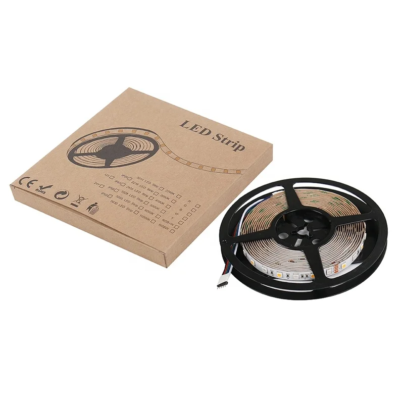 SMD5050 RGB+W Smart LED Light Strip DC24V RGBW LED Strips Kit With LED Controller Adapter For Home Lighting