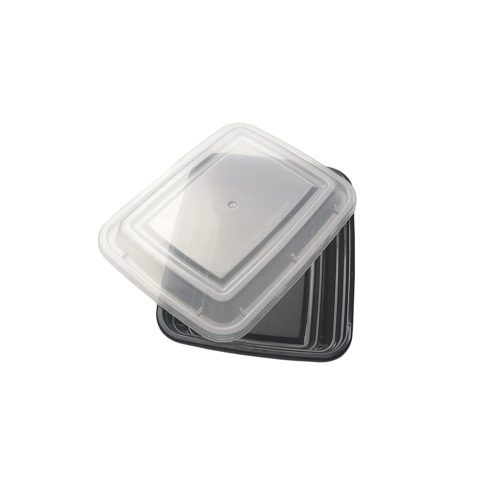 OEM ODM Contenedor de comida 12OZ Black Freezer safe  Disposable Plastic Microwavable food storage container