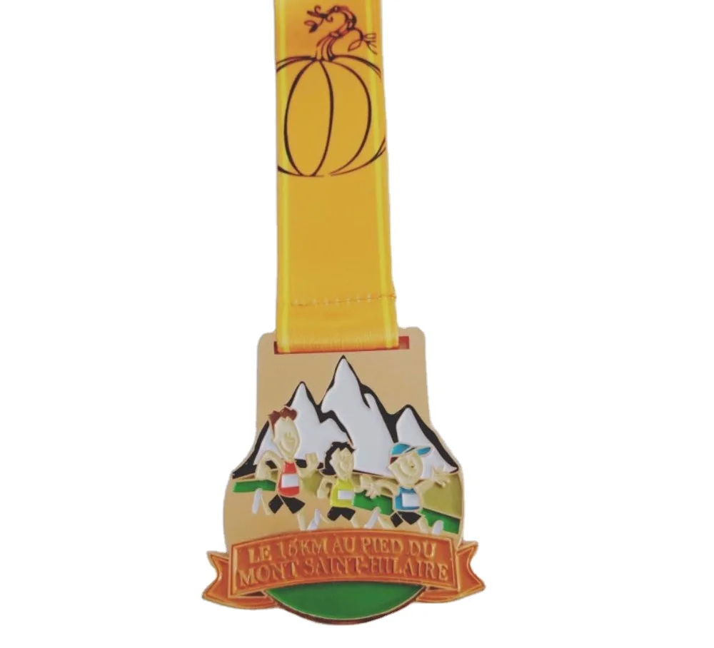 3D Finisher Medallion Mountain Bike Cycling Medal Brass Gold Silver Bronze Black Nickle Swim Swimming Medal with Ribbon