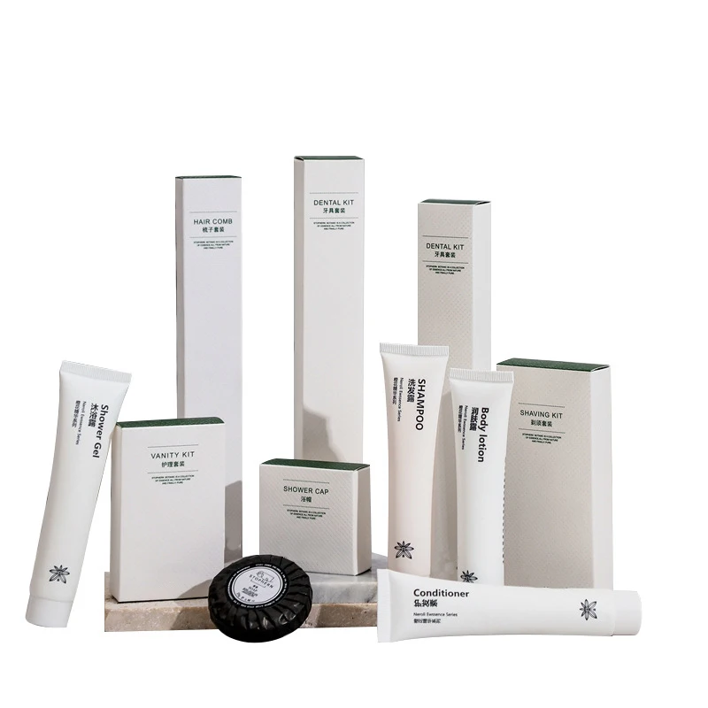 Wholesale Small Shampoo Soap Bathroom Hotel Toiletries Paper Box Packaging Luxury Hotel Amenities Suppliers Kit