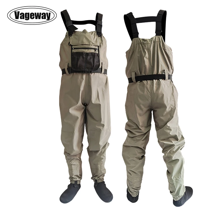 breathable fly fishing wader with Comfortable lined hand warmer pockets