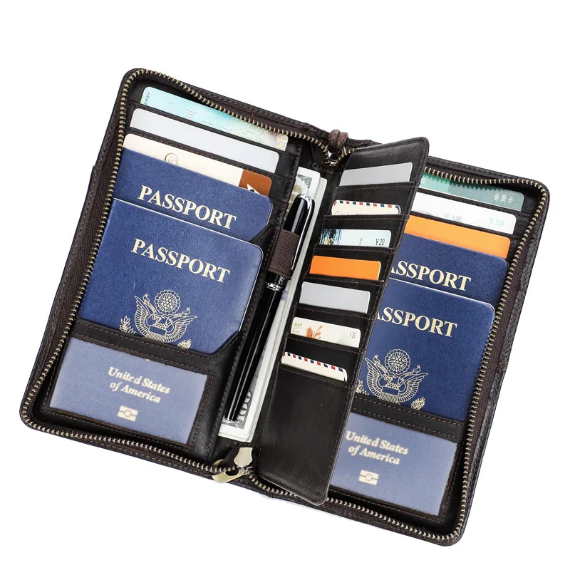 Travel Wallet Blocking Travel Document Organize Passport Sling Bag Travel Organizer Bag RFID Family Passport Holder Custom Logo