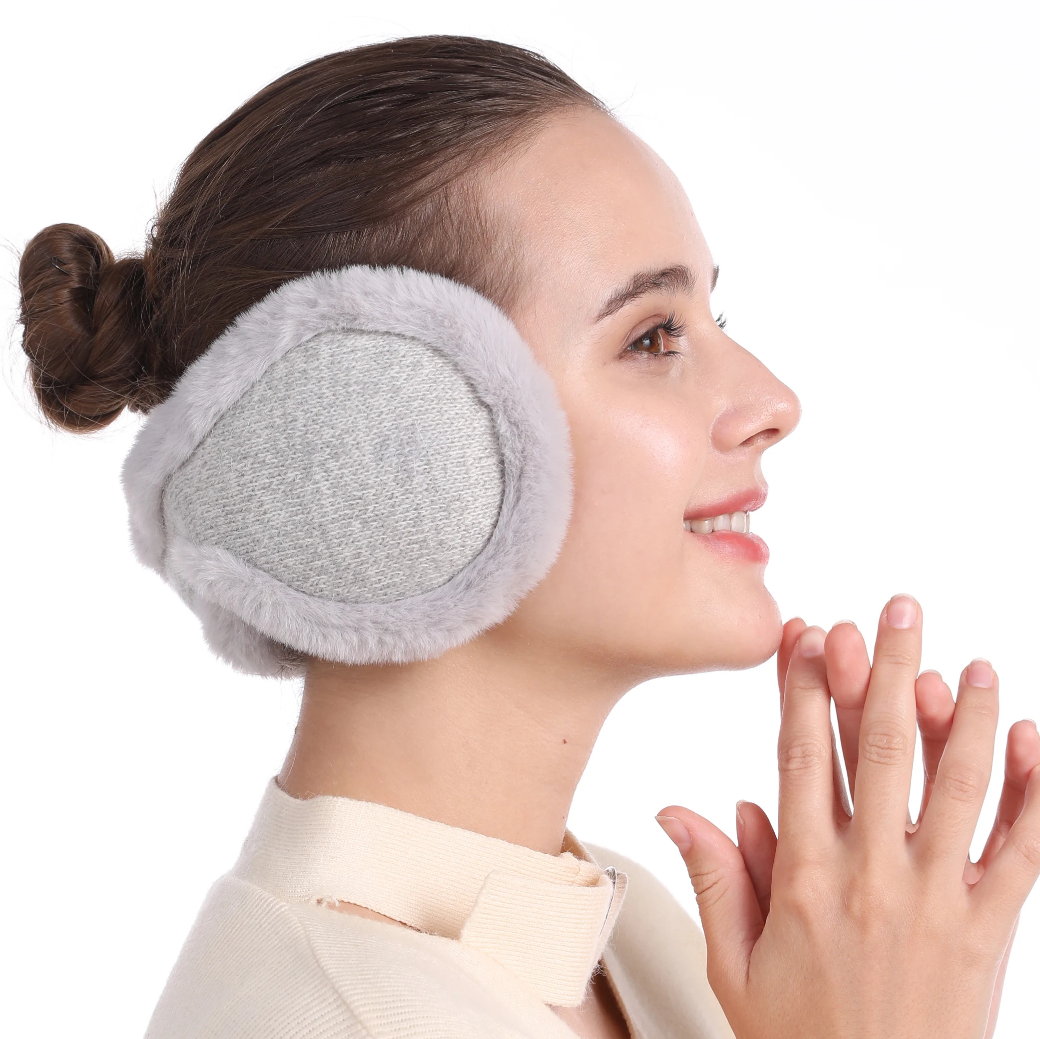 Лидер продаж, модные пушистые теплые наушники, защитные наушники для зимы