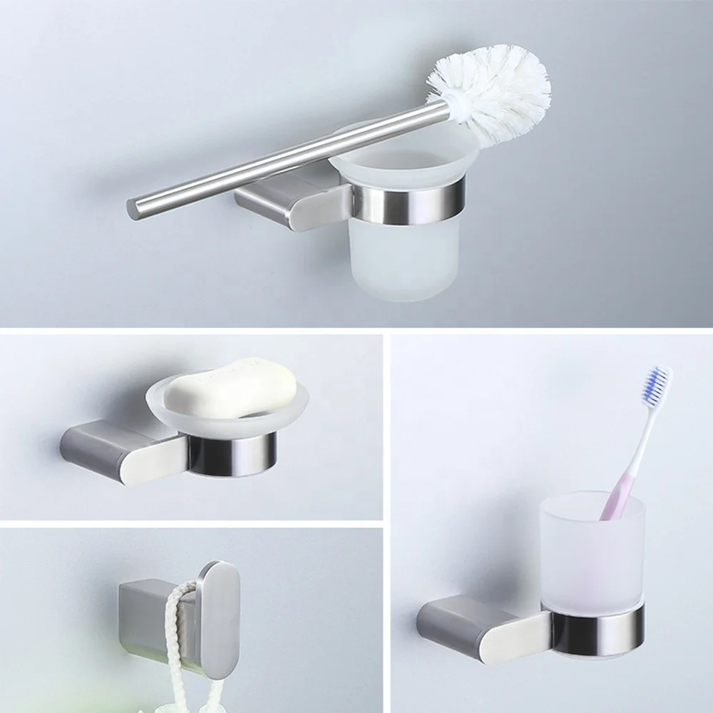 Duxini ss 304 toilet metal home bathroom accessories shelf rack hanger  brushed nickel bathroom accessories shower set