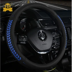 Accesorios para autos genuine leather car steering wheel cover great touch