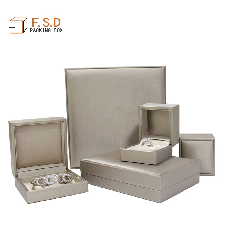 FSD Manufacturers Design Plastic Wholesale Ring Boxes Jewelry Box Pu Leather Custom Logo Jewelry Box