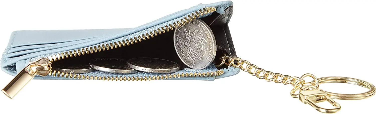 Custom Card Sleeve Slim Front Pocket Wallets Ladies Credit Card Holder with Keychain coin purses For Women Men