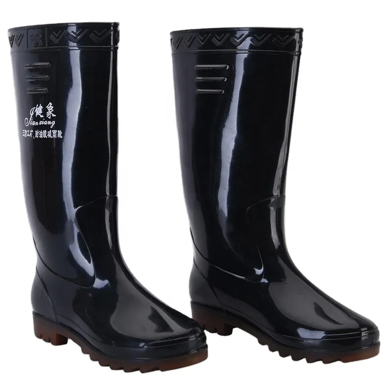 Work Wedge Heel Womens High Waterproof Safety  Long Natural Rubber For Farming Fishing Knee High Men Pvc Rain Boots