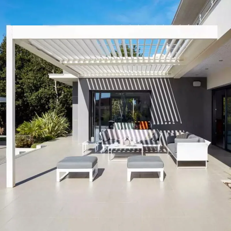 Factory Price Terrace Louvered Roof Garden Gazebo Motorized Aluminium Louvered Roof Canopies Pergolas with A Remote Control