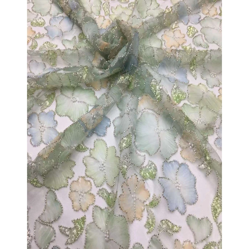 lace fabric peach beaded french sequined beaded embroidery lace sequins fabric beaded lace fabric sequin elegant