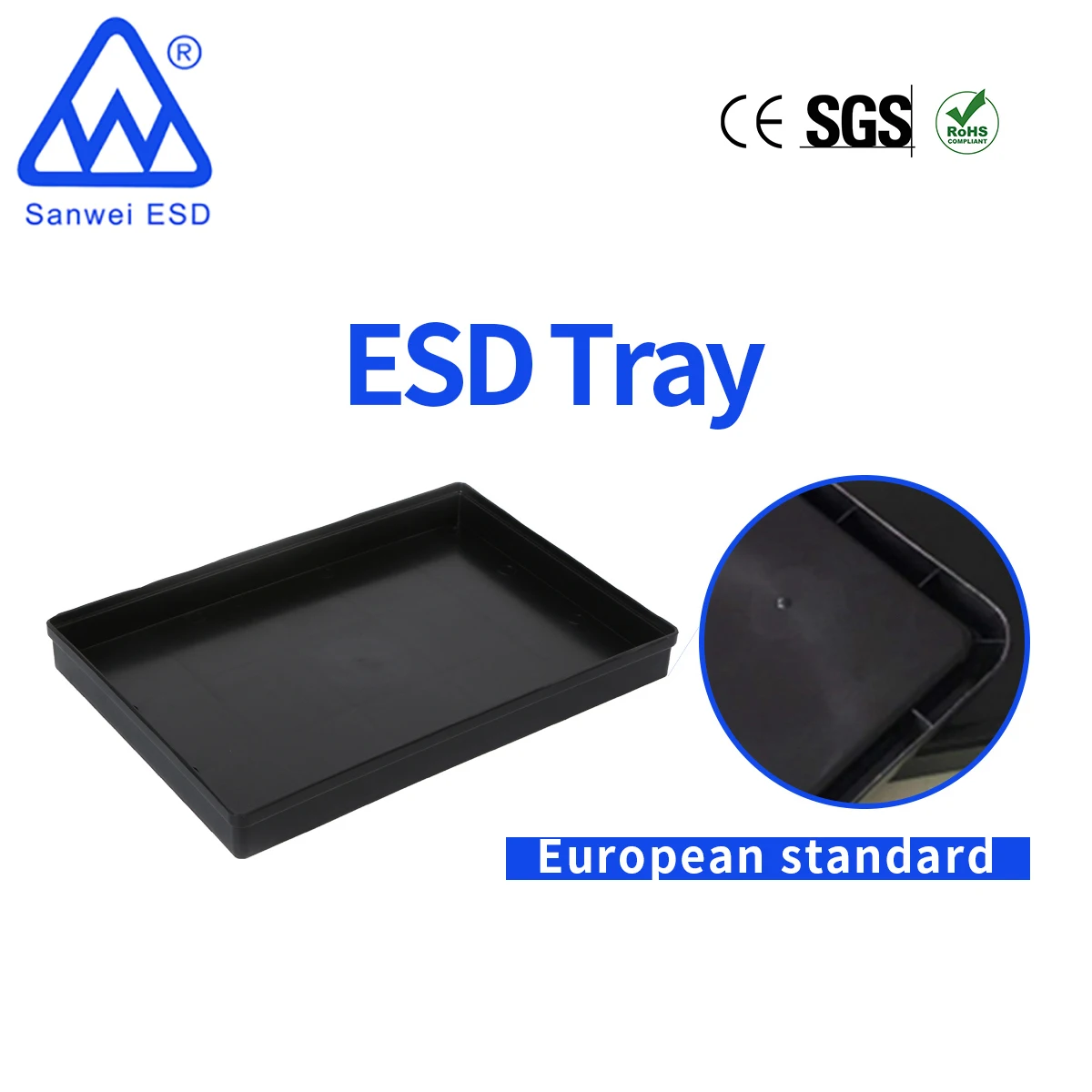 ESD plastic logistics tray/pallet conductive tray conductive logistic pallet