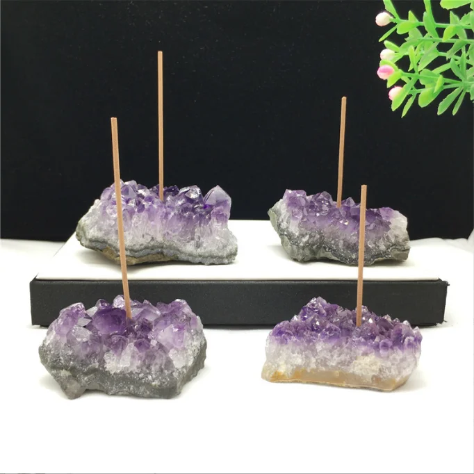 MAXERY  Hot Selling Natural Quartz Crystal Stone Incense Holder Incense Stick Holder