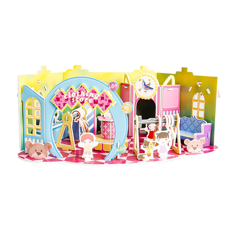 3D Bedroom House Puzzle 3D Kitchen Room Bedchamber Cookhouse Dollhouse 3D Paper Puzzle