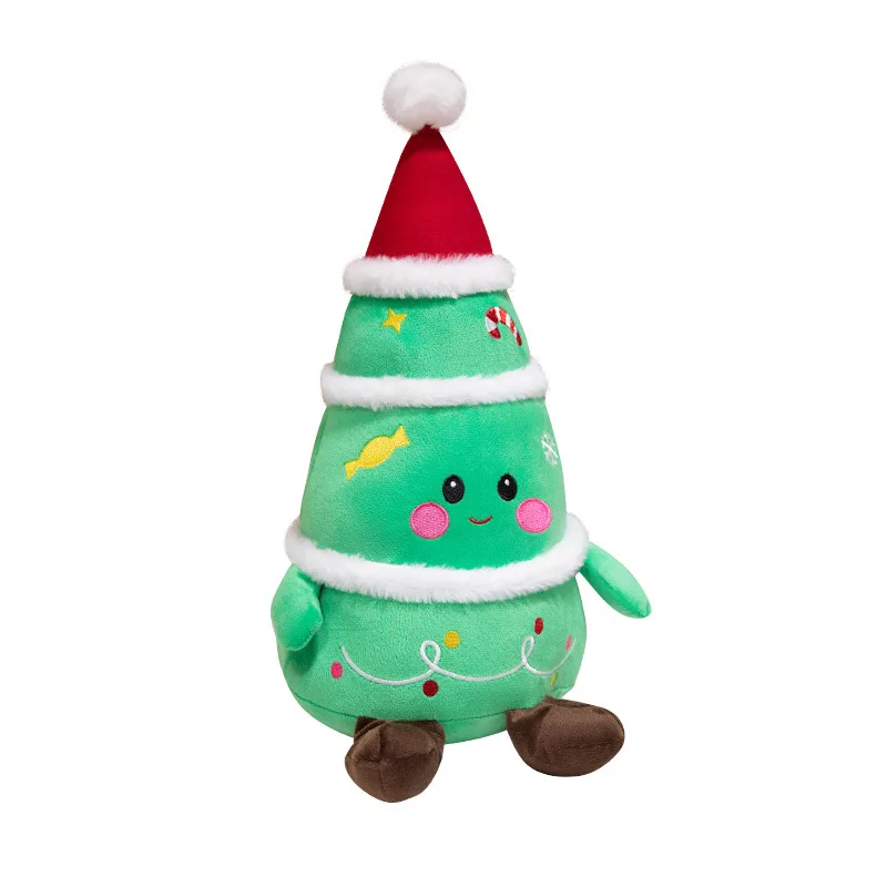 New Arrival Custom Plush Toy Unisex Embroidered Stuffed Toy Super Soft and Cute Wholesale Christmas Tree Stress pillow