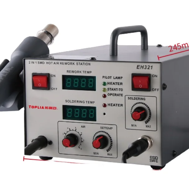 uni-t TOPLIA Smart Esd Digital pcb Rework Station 2-in-1 Professional Digital hot air and Soldering Station