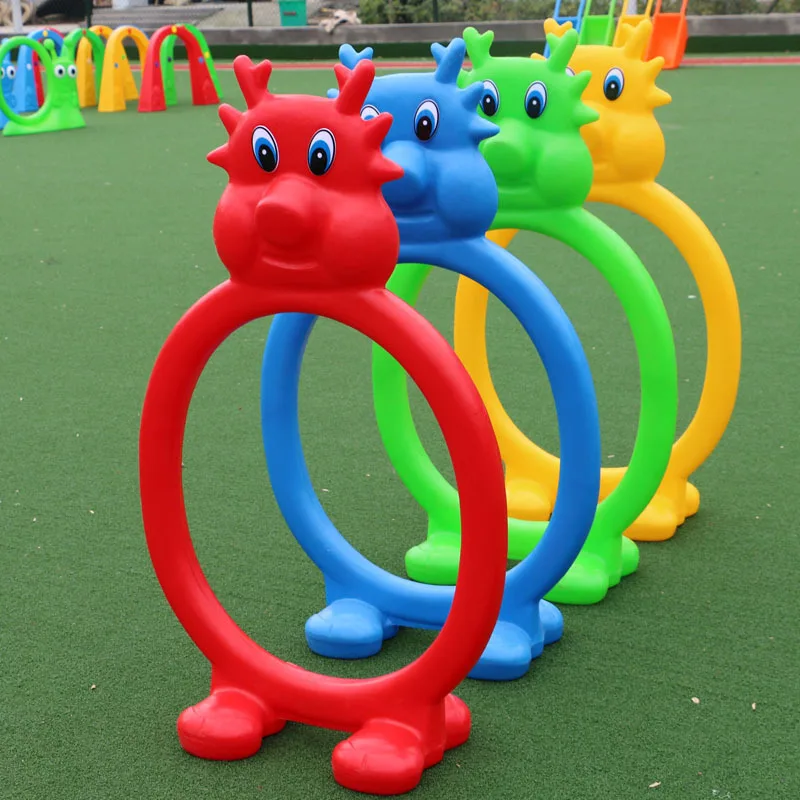 Kids outdoor indoor playground tunnel plastic game hurdles hippo drilling caves toys 4pcs/set