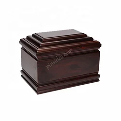 Custom solid wood painting funeral supplies, adult cremation coffin, urn coffin ashes box Human Adult urn