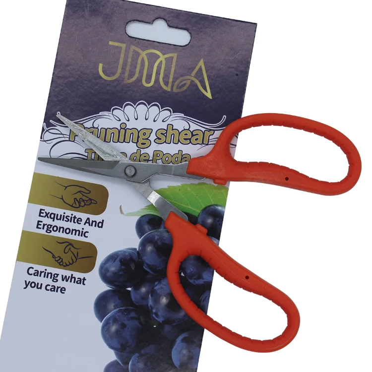 JMDA  Factory Supply Stainless Ergonomic Unique Fruit trimmer grape scissor vineyard grape trimmer