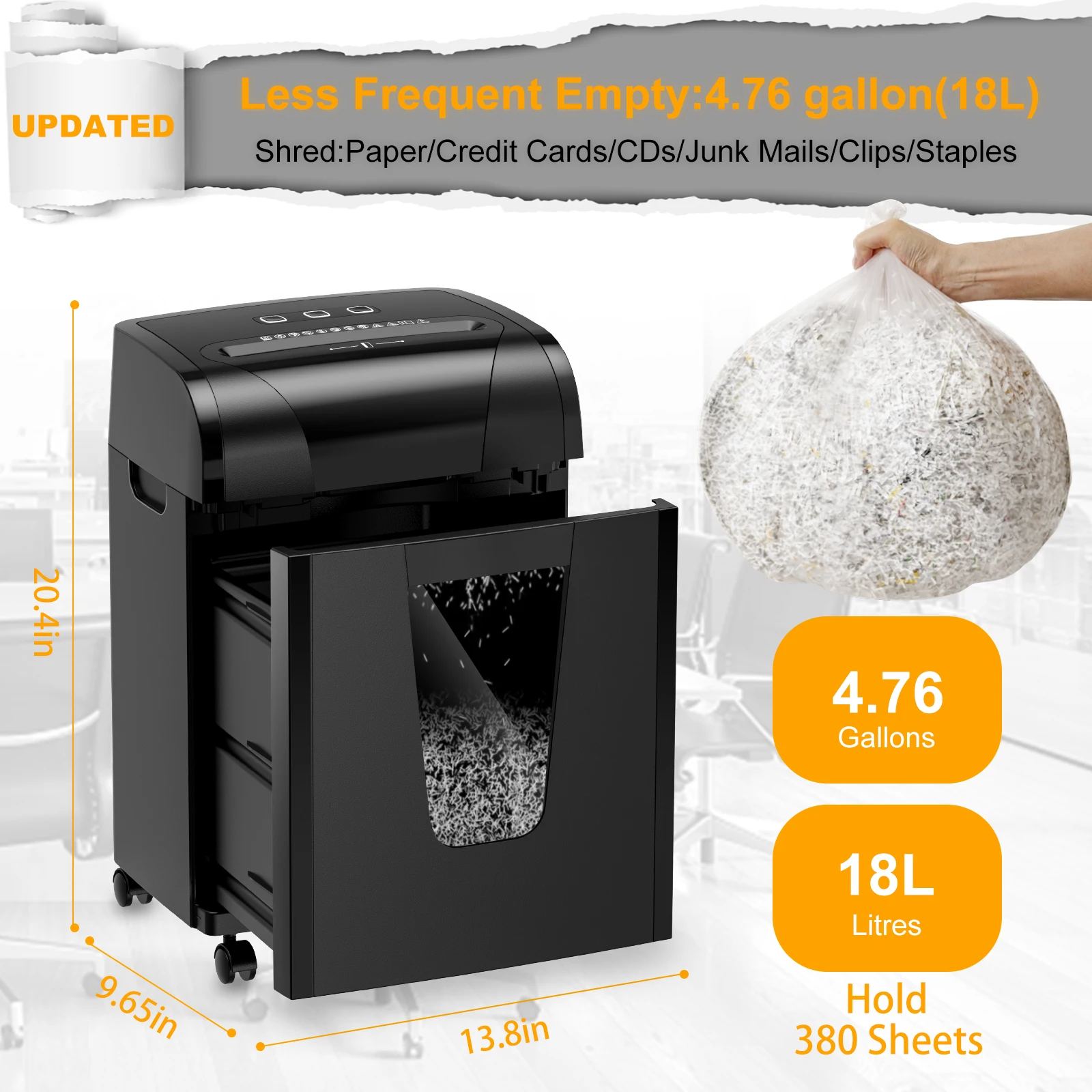 C260P Hot Sales 10 Sheets Micro Cut Paper Shredder  for Home Office Use Heavy Duty with Safety Lock Shredder Machine