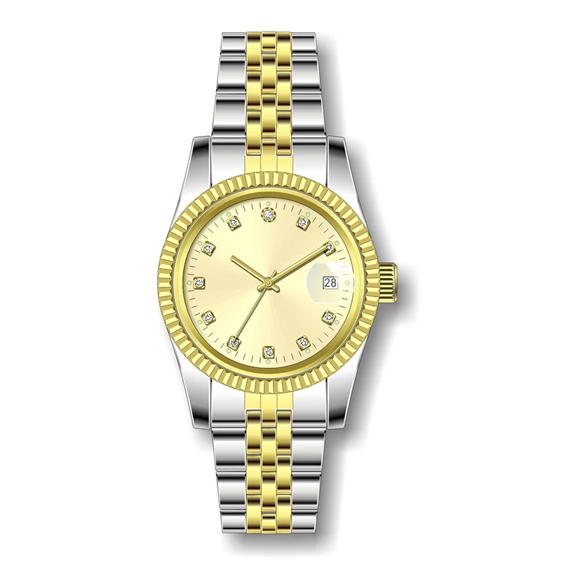 New Charm Design Female Watches Stainless Steel Strap Wristwatch Quartz Clock For Women