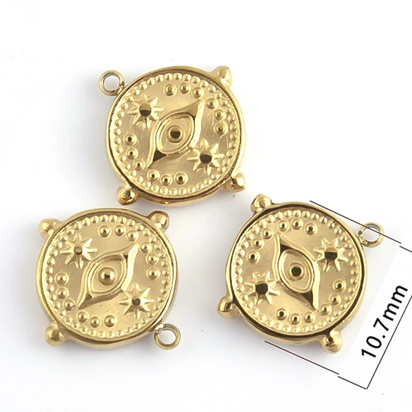 Hot Selling of All Time Fashion Accessories Handmade Stainless Steel Gilded Demon Eye Charm Pendant for Women