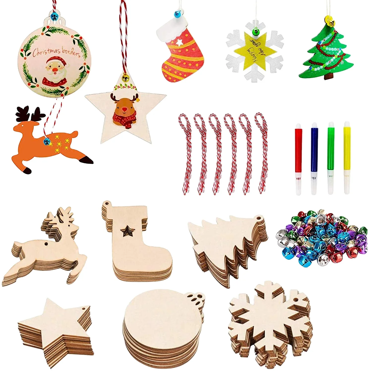 Деревянные рождественские украшения необработанные деревянные ломтики с отверстиями для детей «сделай сам» центральные части праздничная Рождественская елка подвеска