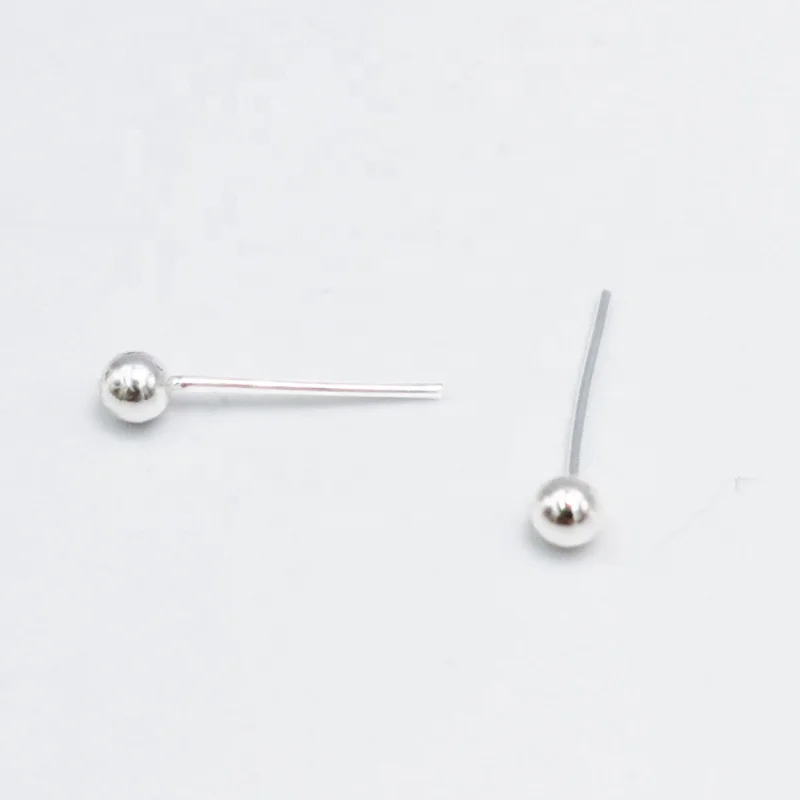 Fashion 925 Sterling Silver Nose Stud l Shape 2.5 mm Plain Ball Nariz Piercing Jewelry