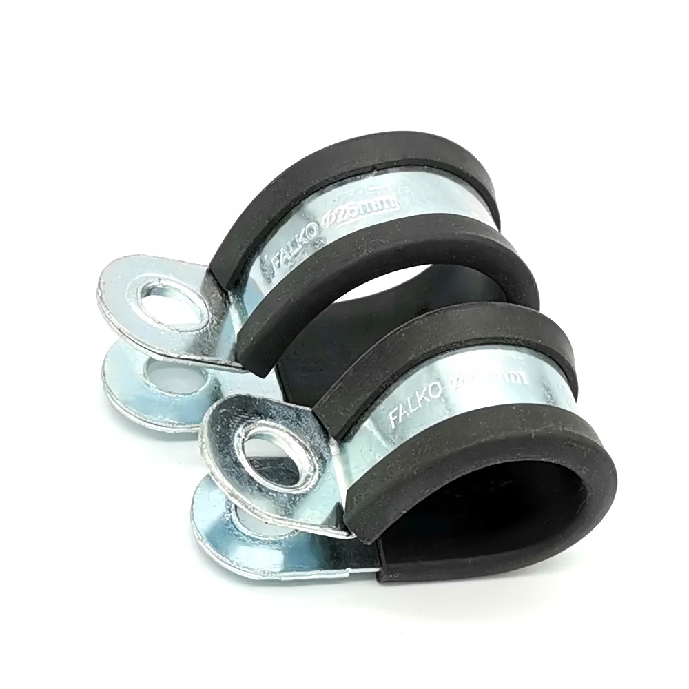 W6 Rubber Cushion R Clamp 20mm Reinforced P Hose Clamps Flexible P Pipe Clamps