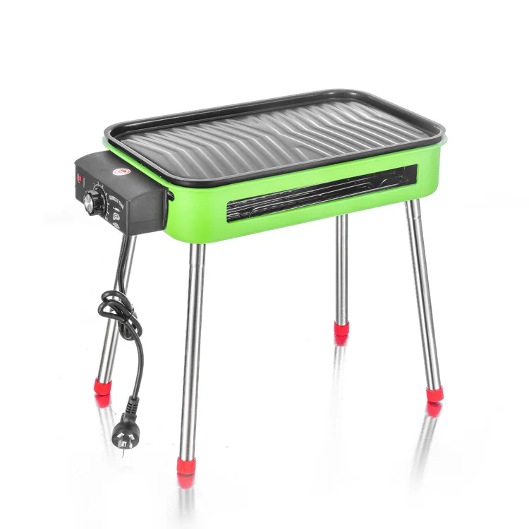 High quality easily cleaned Green cheap outdoor smokeless barbecue Charcoal electric 2in 1 bbq grill