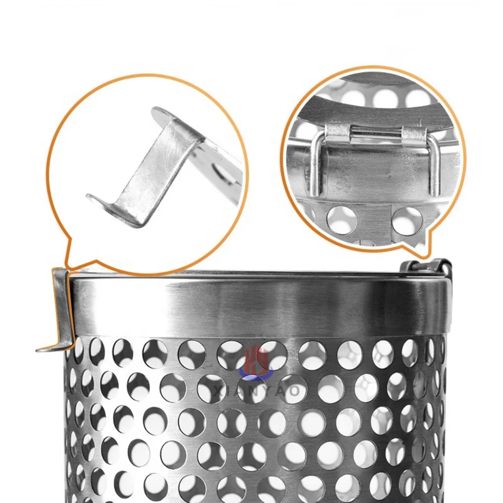 Portable Round Tube Cylinder Rolling Grilling Basket Stainless Steel Grill Mesh Useful Rolling Grilling Basket