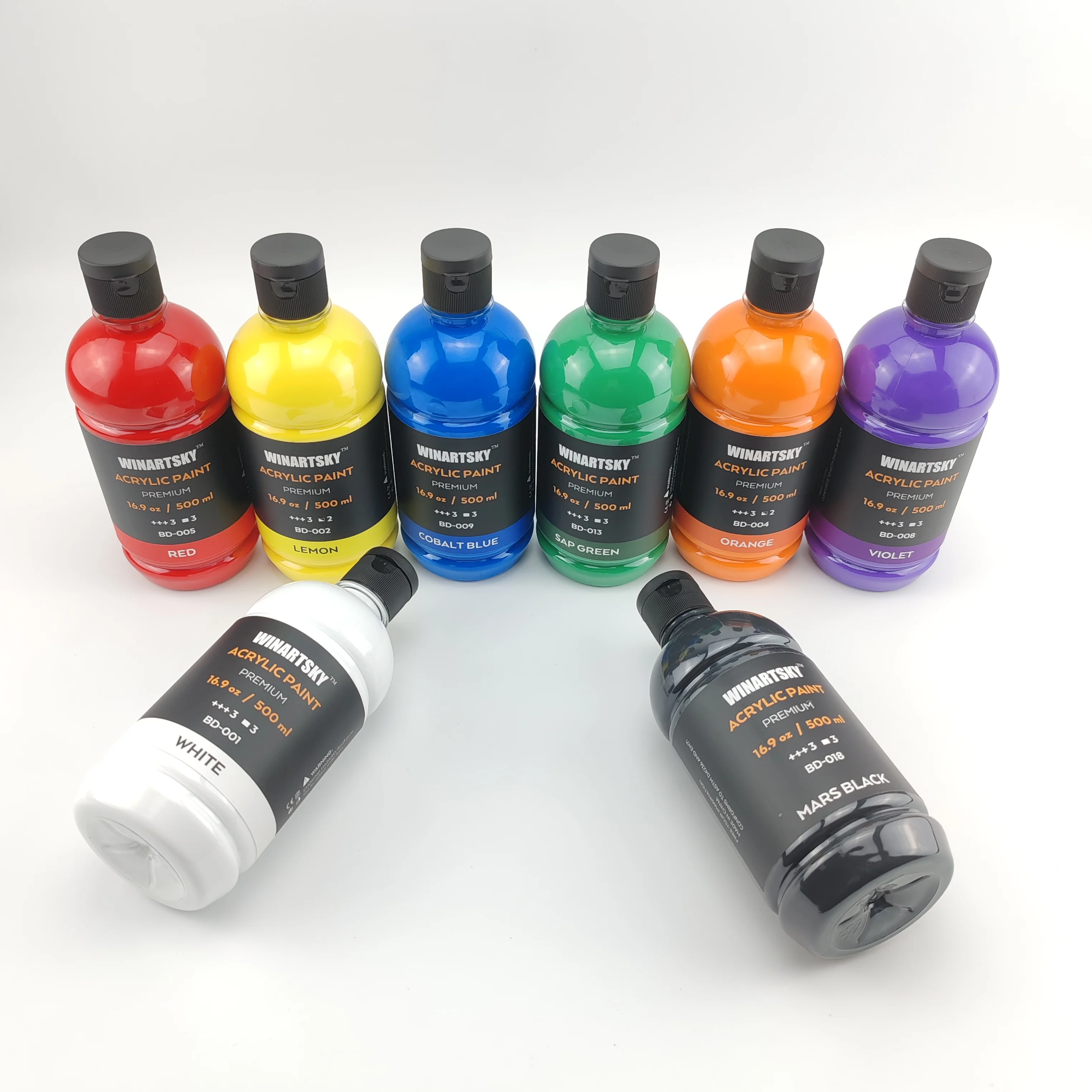 8 Colors Acrylic Paint Set 500ml  Non-Toxic Craft Paints  for Craft DIY painting