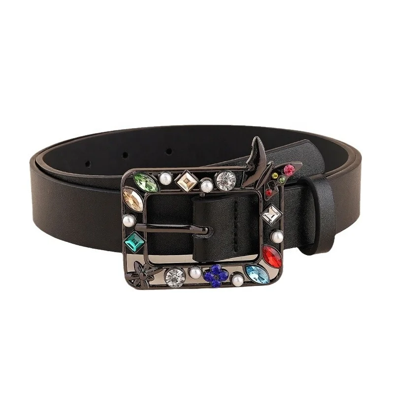 New belt women butterfly needle buckle with ins style ladies fashion decorative dress with thin belt trend