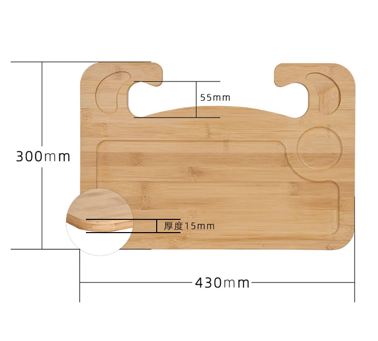 Bamboo car steering wheel table computer table tray