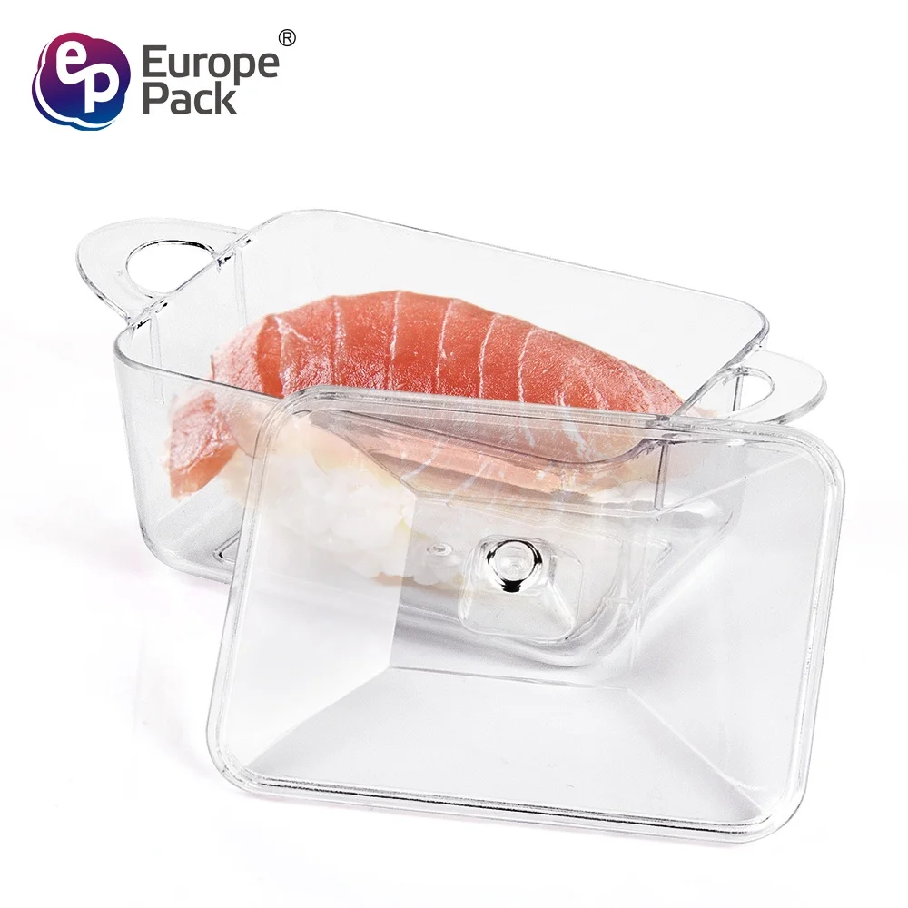 Eco friendly disposable plastic tableware 70ml mini sauce container with lid