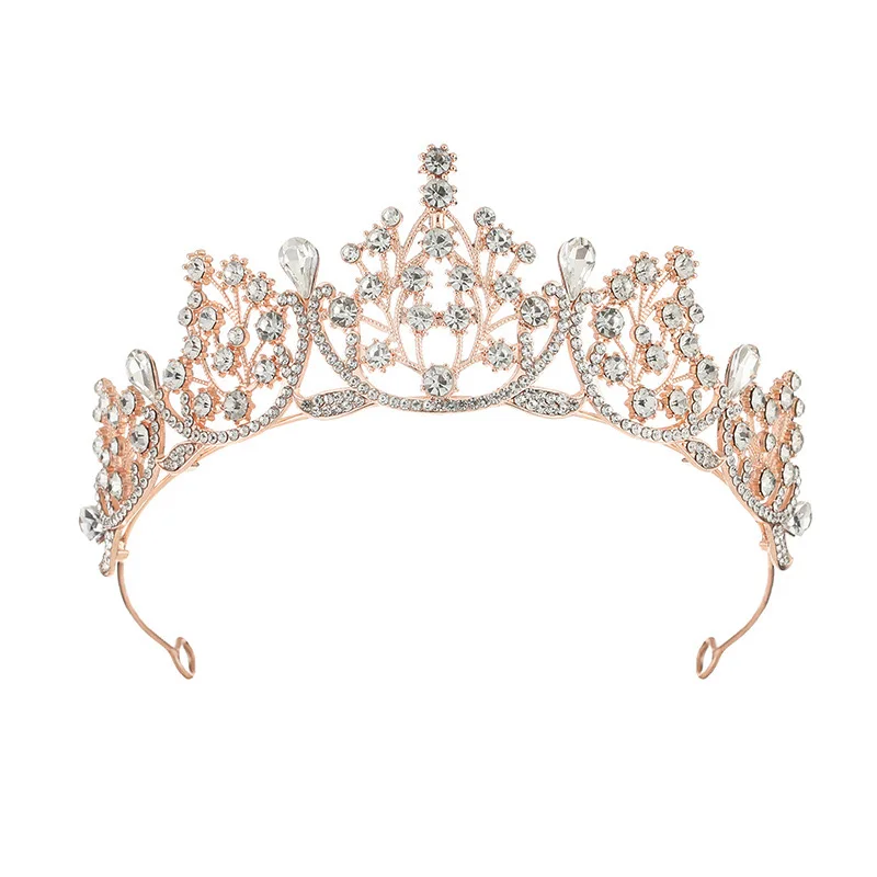 Wholesale Metal Purple Crystal Crown Princess Girl Rhinestone Crown