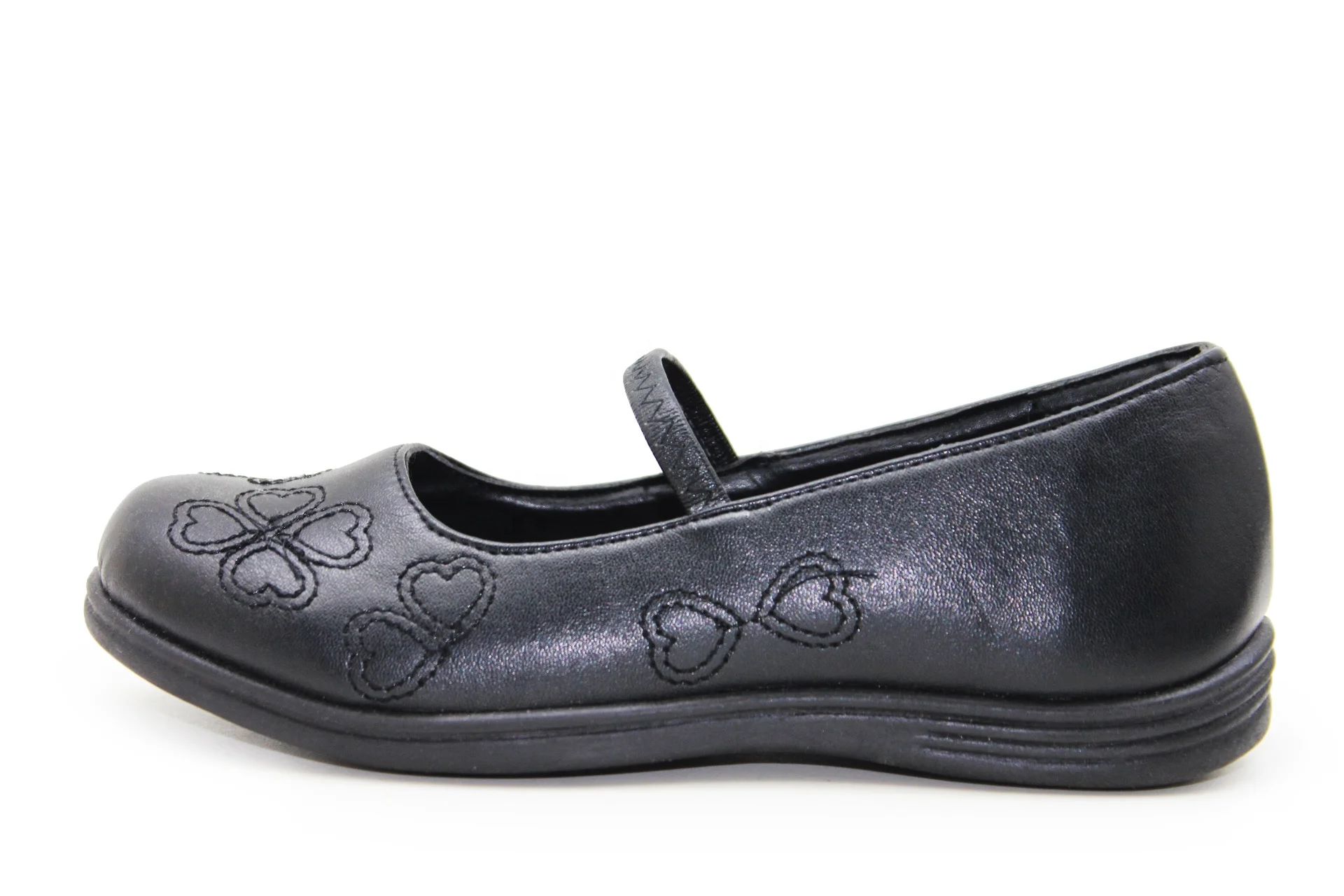 
OEM Wholesale Comfortable New Design Kids Leather Dress Formal Black Flat School Shoes for Girls 
