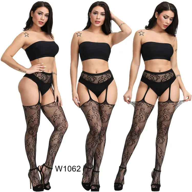 Nylon Fishnet Women Pantyhose Sexy Garter Erotic Stockings Gothic Black Mesh Stockings Thin Solid Knitted Fish Net Stockings T.T