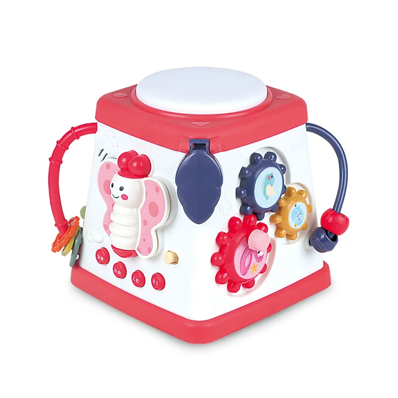 6 IN 1 Early Educational Baby Activity Cube Block Musical Drum Toys Set