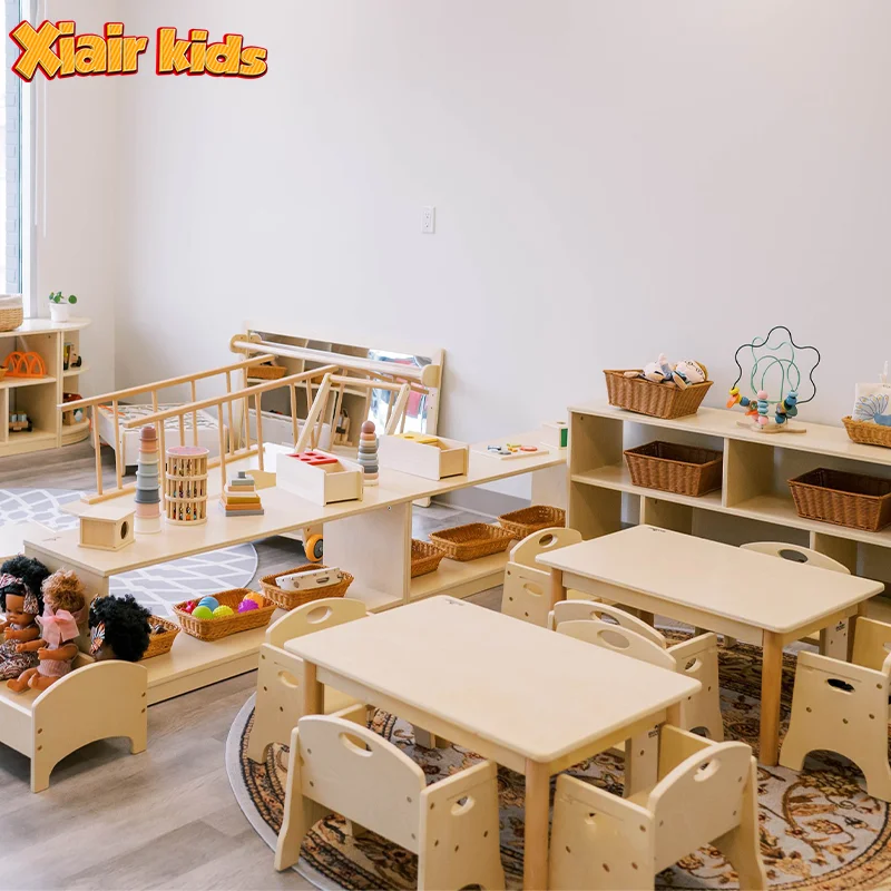 Xiaair Montessori для хранения школьное оборудование мебель детский стол и стул набор класса поставщик