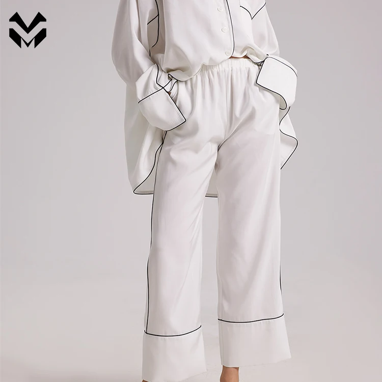 Wholesale Soft And Comfortable Special Solid Custom Sexy Ladies Home Wear Plus Size Long Top And Pants Women Pajamas