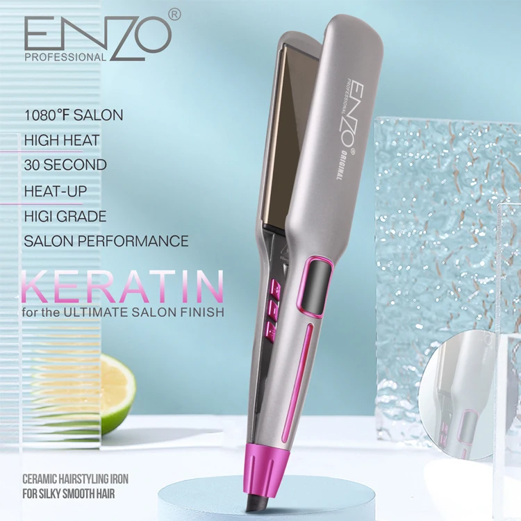 ENZO EN-3976 Professional Travel Ceramic Titanium Wide Plate Ionic Flat Iron Salon Tourmaline Hair Straightener Wholesale