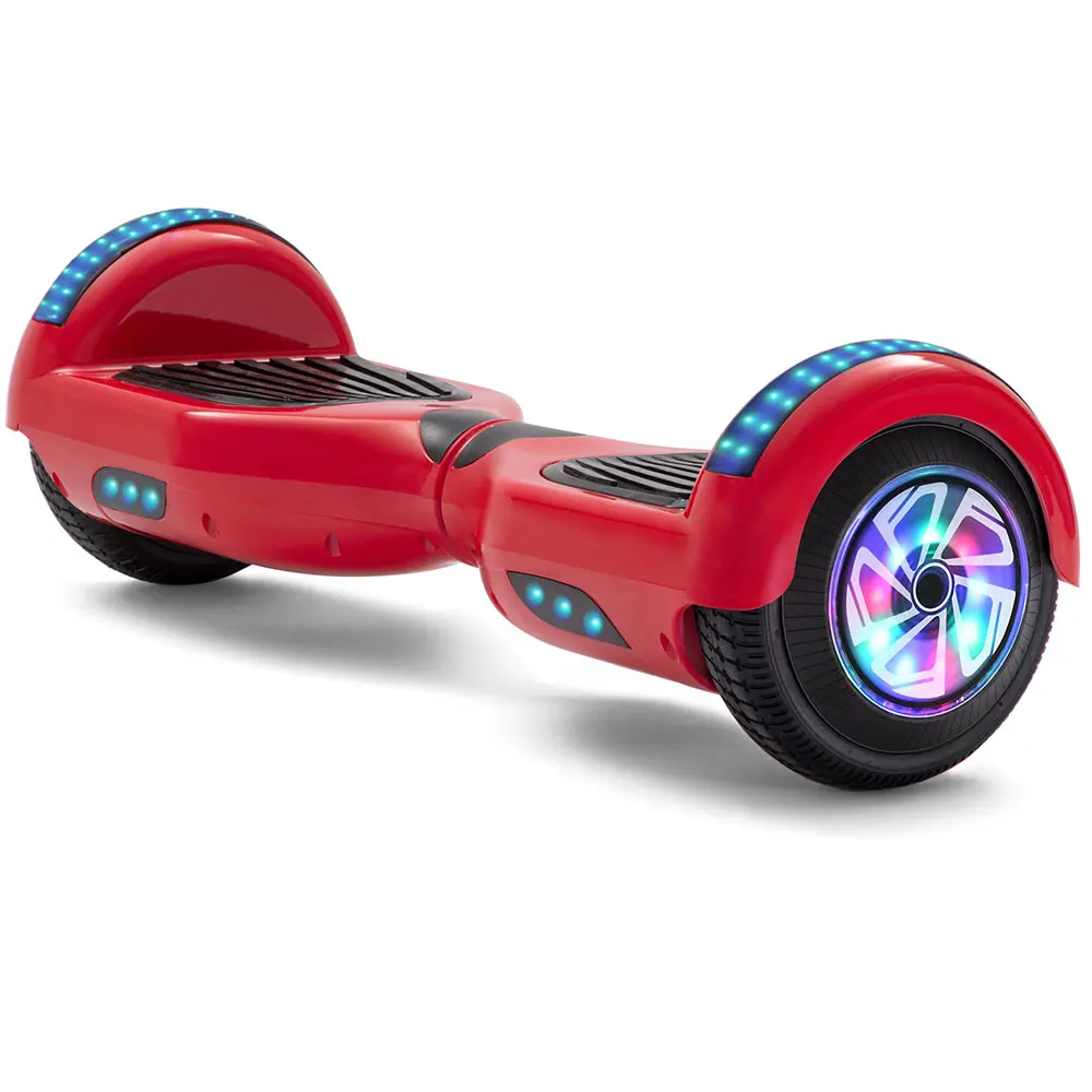 Online Sale Red 6.5 Inch Electric Scooters LED Remote Key Self-balancing Scooter 2 Wheels Flash Lights Hoverboard