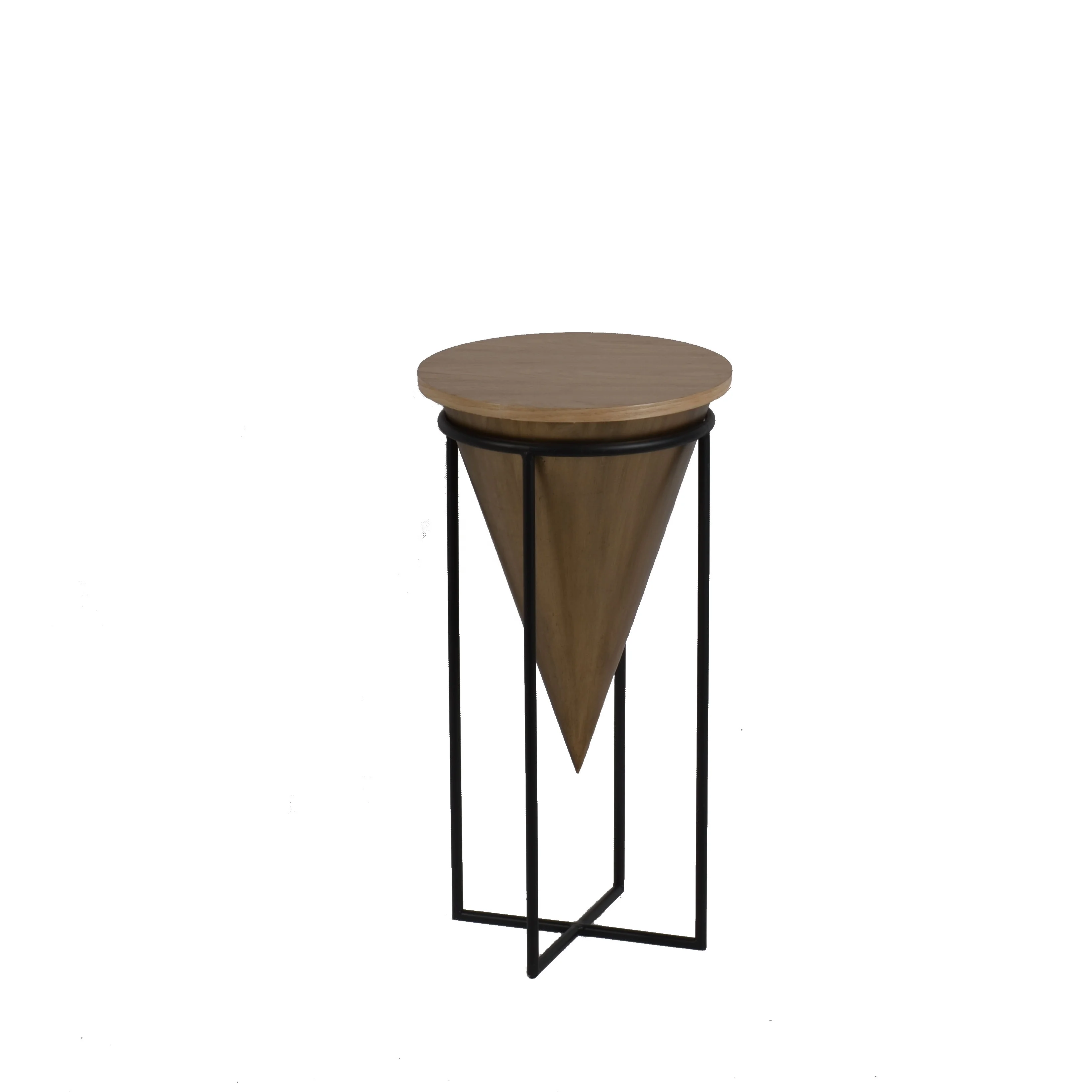 Mayco Indoor Decorative Flower Pot Stands Wood with Metal Leg