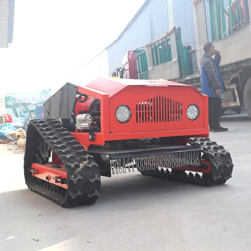 Rubber Track Electric Remote Control Electric Corded Lawn Mower Robot Zero Turn Lawn Mower With Snow Plow