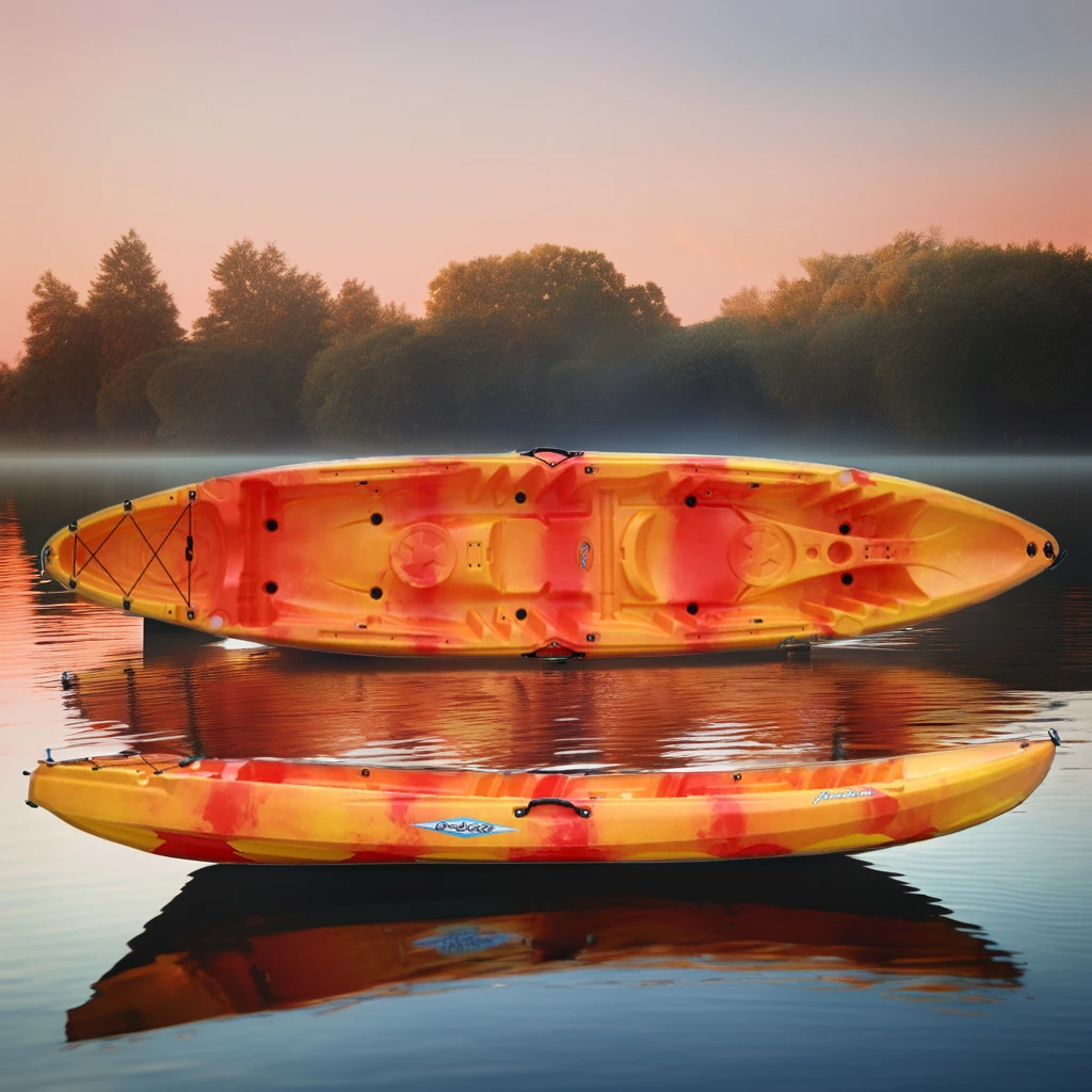 Kayak Wholesale 2-Person Tandem Canoe PC and LLDPE Plastic Fishing Kayak with Pedal Type for Lake Outdoor Use