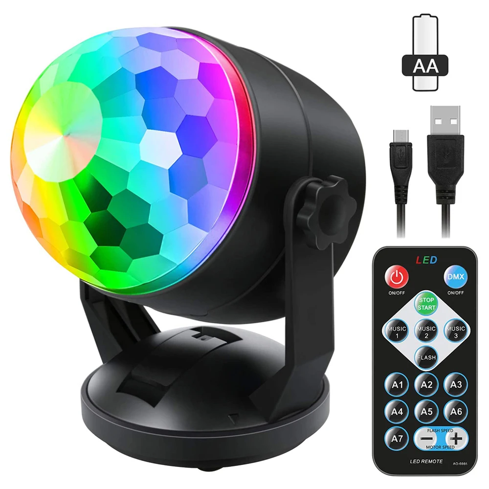 Activated Party LigSound hts with Remote Control DIY Lighting RBG Disco Ball Strobe Lamp 7 Modes Stage Part Light